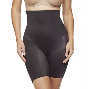 Naomi & Nicole High Waist Thigh Slimmer Shapewear Black Large 7089
